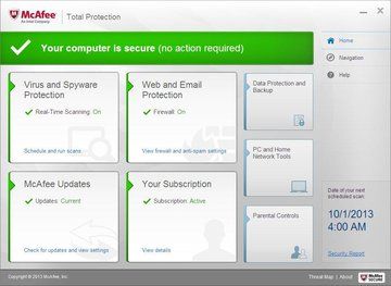 McAfee Total Protection 2014 test par PCMag