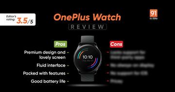 OnePlus Watch test par 91mobiles.com