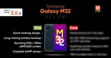 Samsung Galaxy M32 test par 91mobiles.com