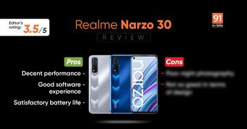 Realme Narzo 30 test par 91mobiles.com