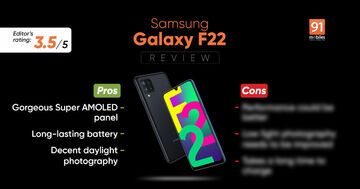 Samsung Galaxy F22 test par 91mobiles.com