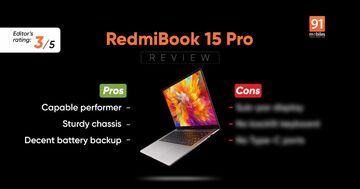 Xiaomi RedmiBook Pro 15 test par 91mobiles.com