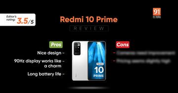 Xiaomi Redmi 10 Prime test par 91mobiles.com