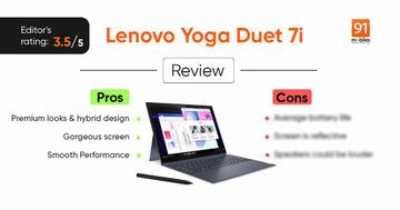 Lenovo Yoga Duet 7i test par 91mobiles.com