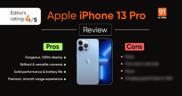 Apple iPhone 13 Pro test par 91mobiles.com