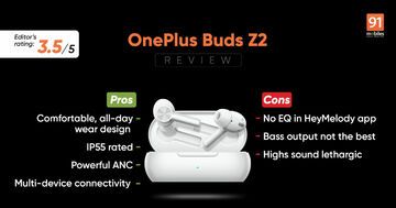 OnePlus Buds Z2 test par 91mobiles.com