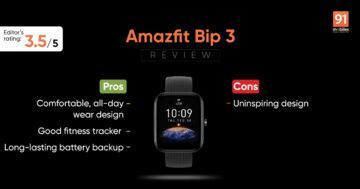 Xiaomi Amazfit Bip 3 test par 91mobiles.com