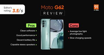 Motorola Moto G62 test par 91mobiles.com