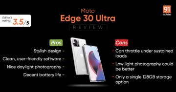 Motorola Edge 30 Ultra test par 91mobiles.com
