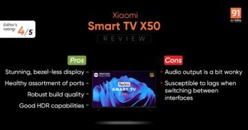 Xiaomi Smart TV X50 test par 91mobiles.com