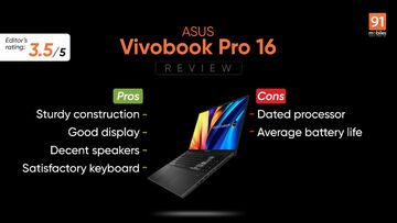 Asus Vivobook Pro 16 test par 91mobiles.com