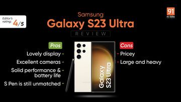 Samsung Galaxy S23 Ultra test par 91mobiles.com
