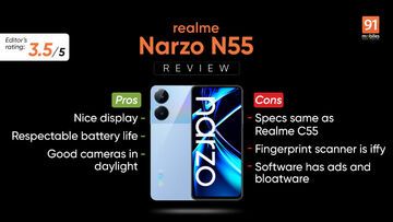 Realme Narzo N55 test par 91mobiles.com