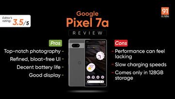 Google Pixel 7a test par 91mobiles.com