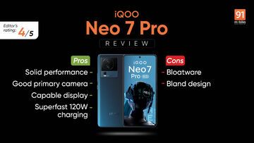 Vivo iQOO Neo 7 Pro test par 91mobiles.com