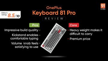 OnePlus Keyboard 81 Pro test par 91mobiles.com