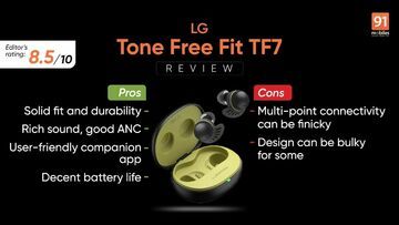 LG Tone Free test par 91mobiles.com