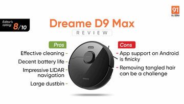 Dreame D9 Max test par 91mobiles.com