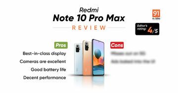 Xiaomi Redmi Note 10 Pro Max test par 91mobiles.com