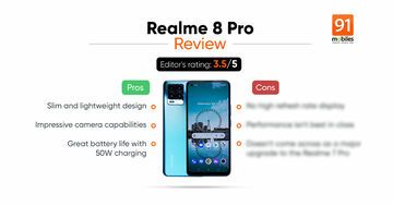 Realme 8 Pro test par 91mobiles.com