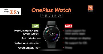 OnePlus Watch testé par 91mobiles.com OnePlus Watch testé par 91mobiles.com