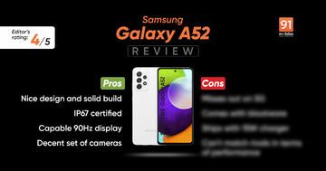 Samsung Galaxy A52 test par 91mobiles.com