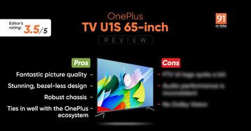 OnePlus TV 55 Y1S Pro testé par 91mobiles.com OnePlus TV 55 Y1S Pro testé par 91mobiles.com
