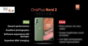 OnePlus Nord 2 test par 91mobiles.com