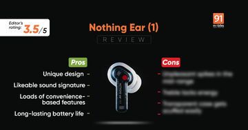 Nothing Ear 1 testé par 91mobiles.com Nothing Ear 1 testé par 91mobiles.com