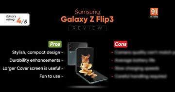Samsung Galaxy Z Flip 3 test par 91mobiles.com