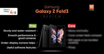 Samsung Galaxy Z Fold 3 test par 91mobiles.com