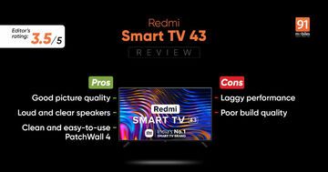 Xiaomi Redmi Smart TV 43 reviewed by 91mobiles.com