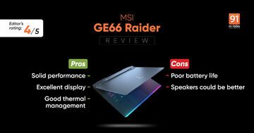 MSI GE66 Raider test par 91mobiles.com