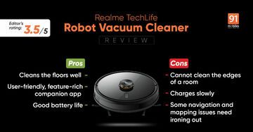Realme TechLife Robot Vacuum Cleaner test par 91mobiles.com