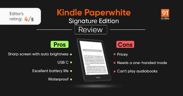 Amazon Kindle Paperwhite Signature Edition reviewed by 91mobiles.com