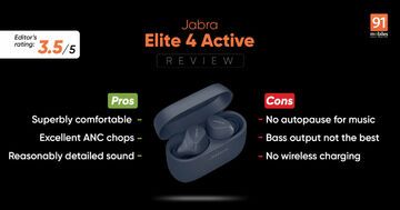 Jabra Elite 4 Active test par 91mobiles.com
