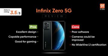 Infinix Zero 5G test par 91mobiles.com