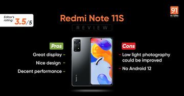Xiaomi Redmi Note 11s test par 91mobiles.com