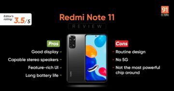 Xiaomi Redmi Note 11 test par 91mobiles.com