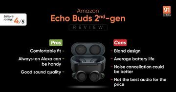 Amazon Echo Buds 2 testé par 91mobiles.com Amazon Echo Buds 2 testé par 91mobiles.com