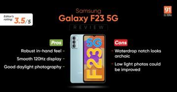 Samsung Galaxy F23 test par 91mobiles.com