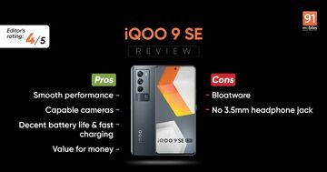 Vivo Iqoo 9 SE reviewed by 91mobiles.com