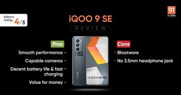 Vivo Iqoo 9 SE testé par 91mobiles.com Vivo Iqoo 9 SE testé par 91mobiles.com