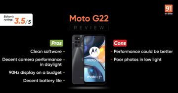 Motorola Moto G22 reviewed by 91mobiles.com