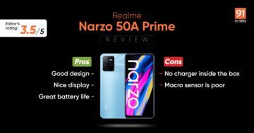 Realme Narzo 50A test par 91mobiles.com