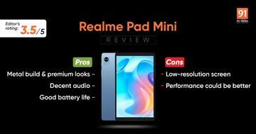 Realme Pad Mini test par 91mobiles.com