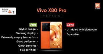 Vivo X80 Pro test par 91mobiles.com