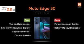 Motorola Edge test par 91mobiles.com