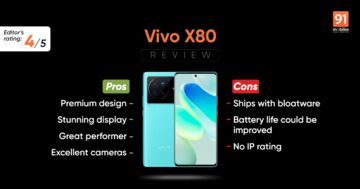 Vivo X80 reviewed by 91mobiles.com