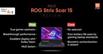 Asus ROG Strix Scar 15 reviewed by 91mobiles.com